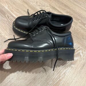 Dr. Martens Black Leather Platform Oxfords